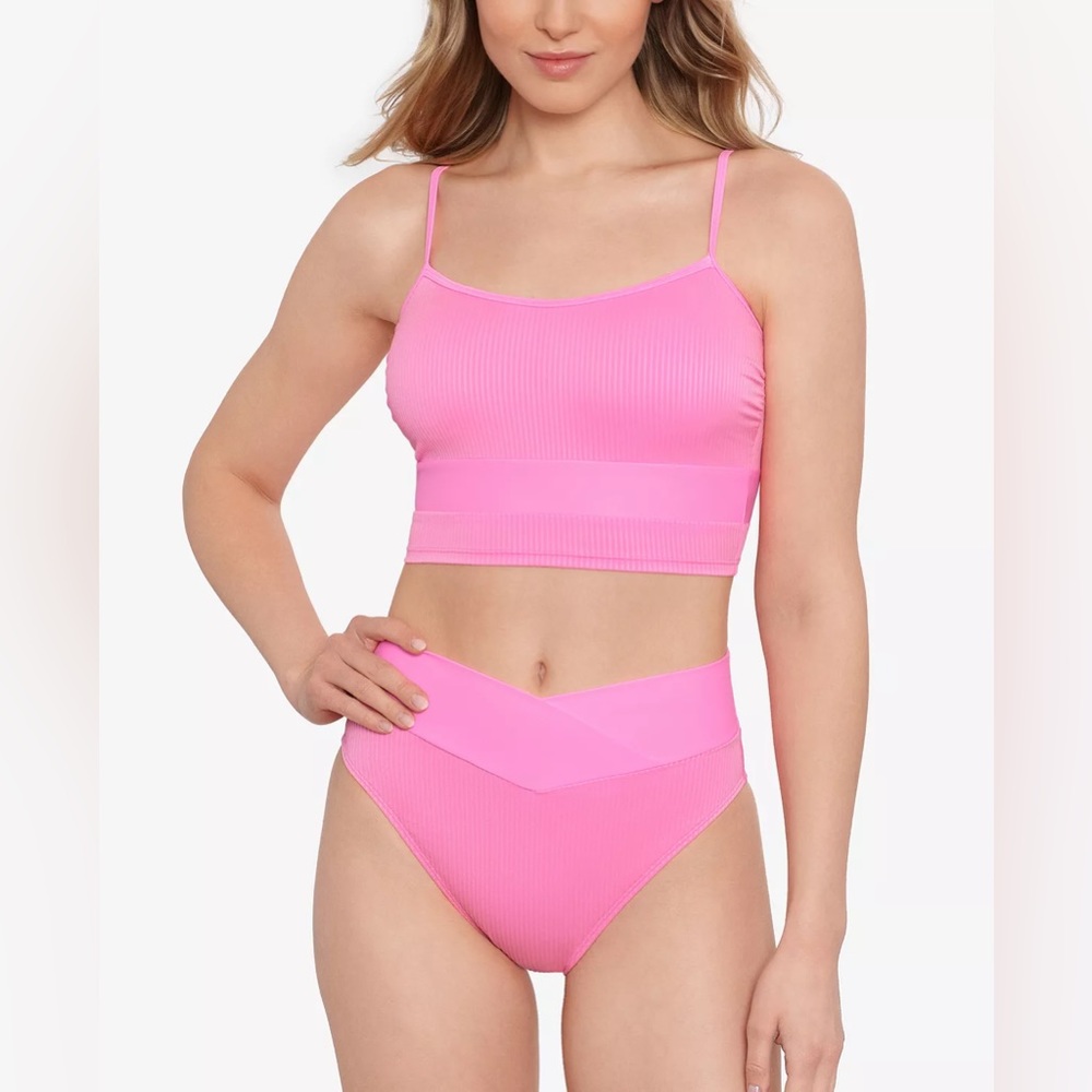*2/$15* Salt + Cove Pink Midkini Swim Set. Size S Top; Size M Bottom.